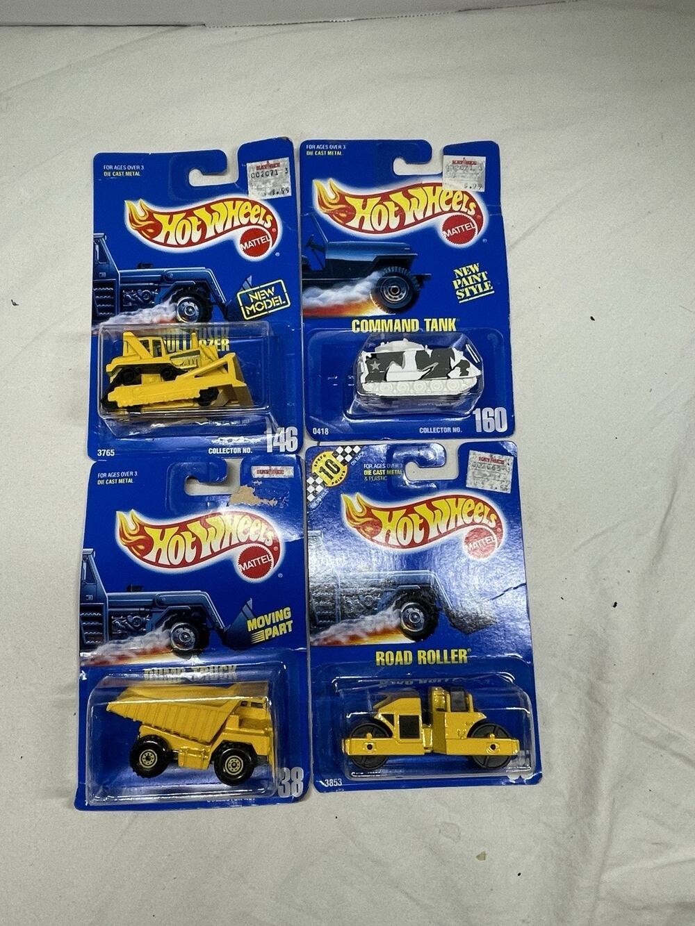VTG Lot of (4) Mattel Hot Wheel 3 Construction 1 Tank